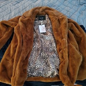 Jessica Simpson faux fur coat